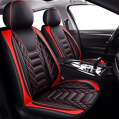 FREESOO Car Seat Covers Leather Seat Cover Full Set Beige Automotive Cushion Protector Accessories Airbag Compatible Universal Fit 5 seats Vehicle