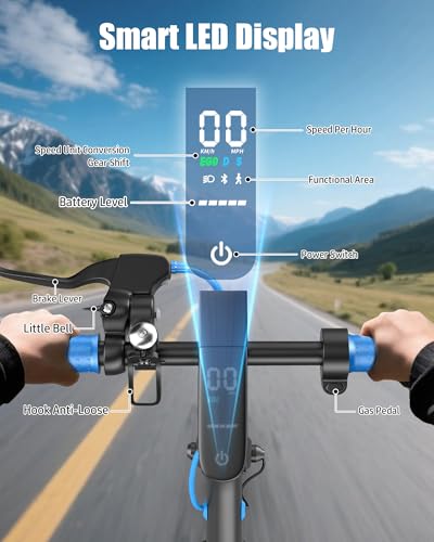 Electric Scooter for Adults, Peak 500W Motor, 19MPH Max Speed, 21 Miles Range, 36V 7.5Ah Battery, 8.5" Solid Tires, App Control, Lightweight, Foldable Electric Scooter for Commuting, UL2272