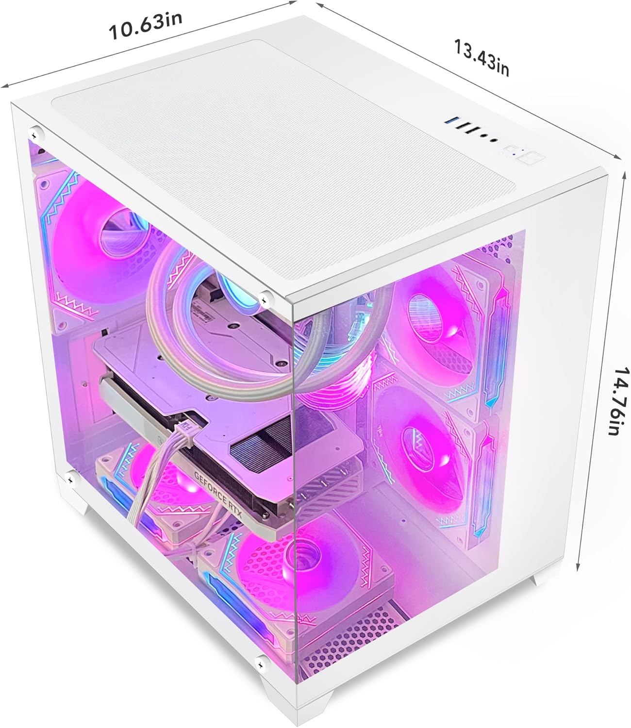 Gaming PC -AMD Ryzen 5 5600X 3.7 GHz-RTX 4060 8GB-16GB DDR4 RAM-1TB M.2 SSD-240 Liquid Cooler -WiFi &Bluetooth -RGB Fans-Windows 11 Pro Desktop Computer-White