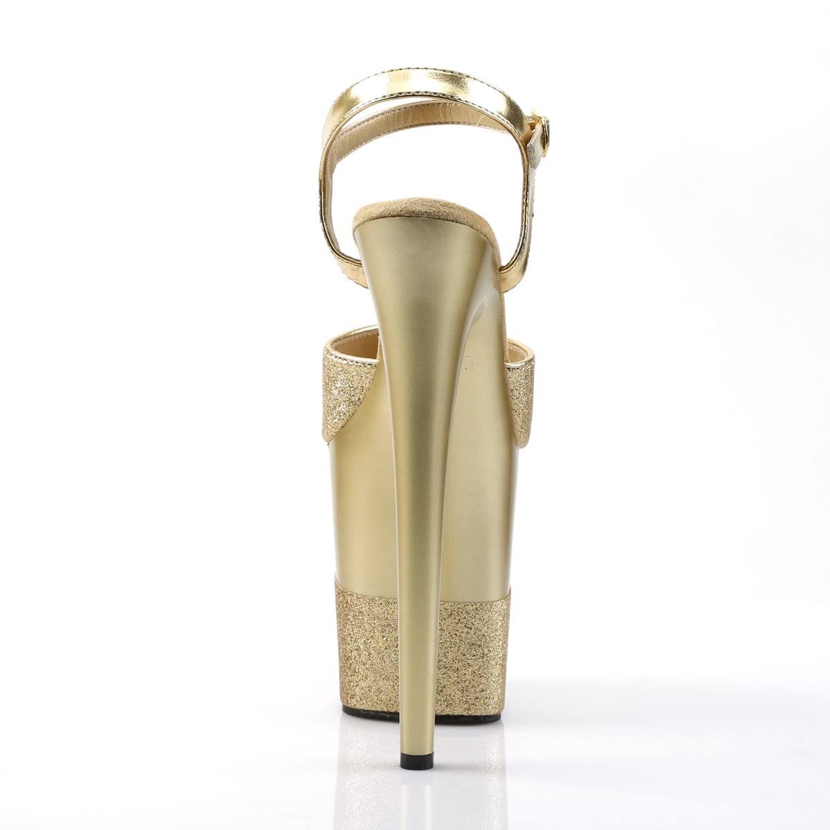 Pleaser FLAMINGO-809-2G, 8x22 Heel Ankle Strap Platform S - Gold 11