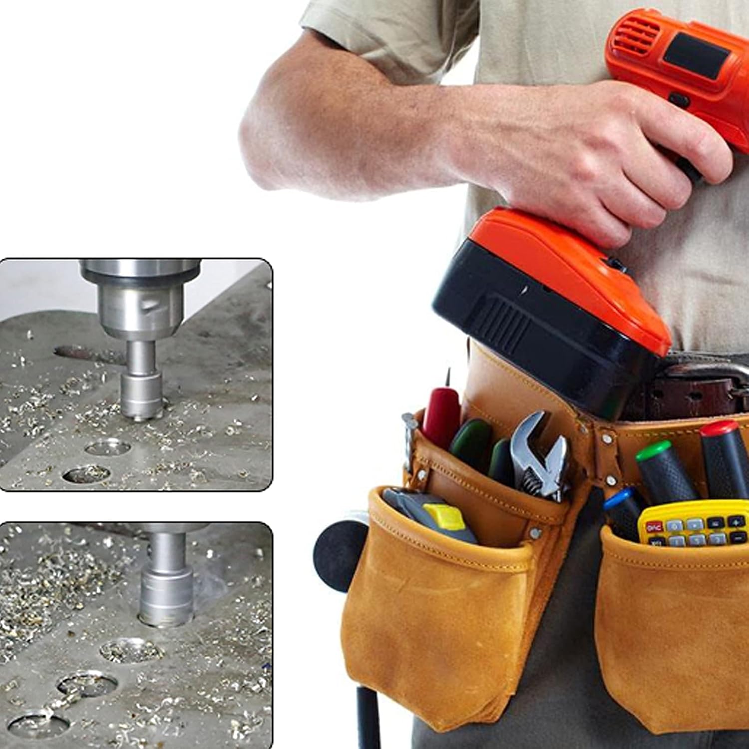 REETAI-FOUR 13Pcs TCT Hole Saw Kit,Tungsten Carbide Tipped Hole Saw Set, Hole Cutter Heavy Duty for Stainless Steel. (3/4-2-15/16)