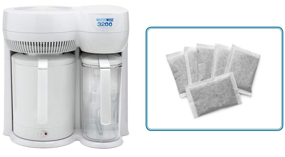 Waterwise 3200 w/ 6 Pack Filters - Produces 1 gallon of 100% pure steam distilled water in 4 hours