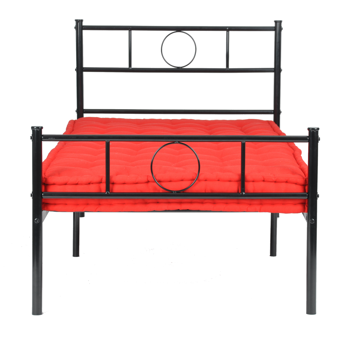 Teledu Metal Single Bed/Metal Platform Bed Frame/Foundation (Black)