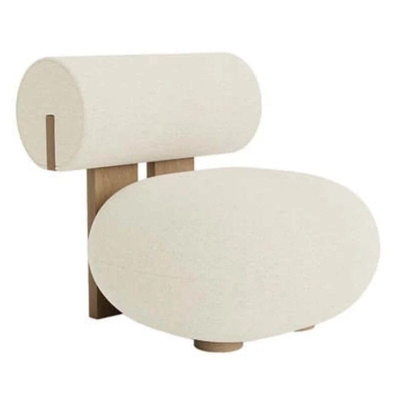 Modern Chic Cream Single Sofa Chair – Elegant Wood Crafted Living Room Accent Gray