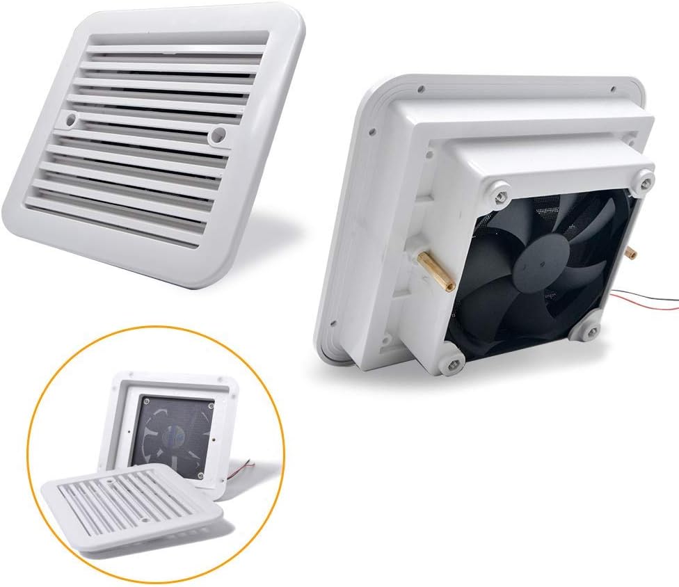 12V Side Exhaust Outlet Unidirectional Dust proof Ventilation Fan RV Caravan Van Motorhome Side Air Vent Ventilation Cooling Exhaust Fan