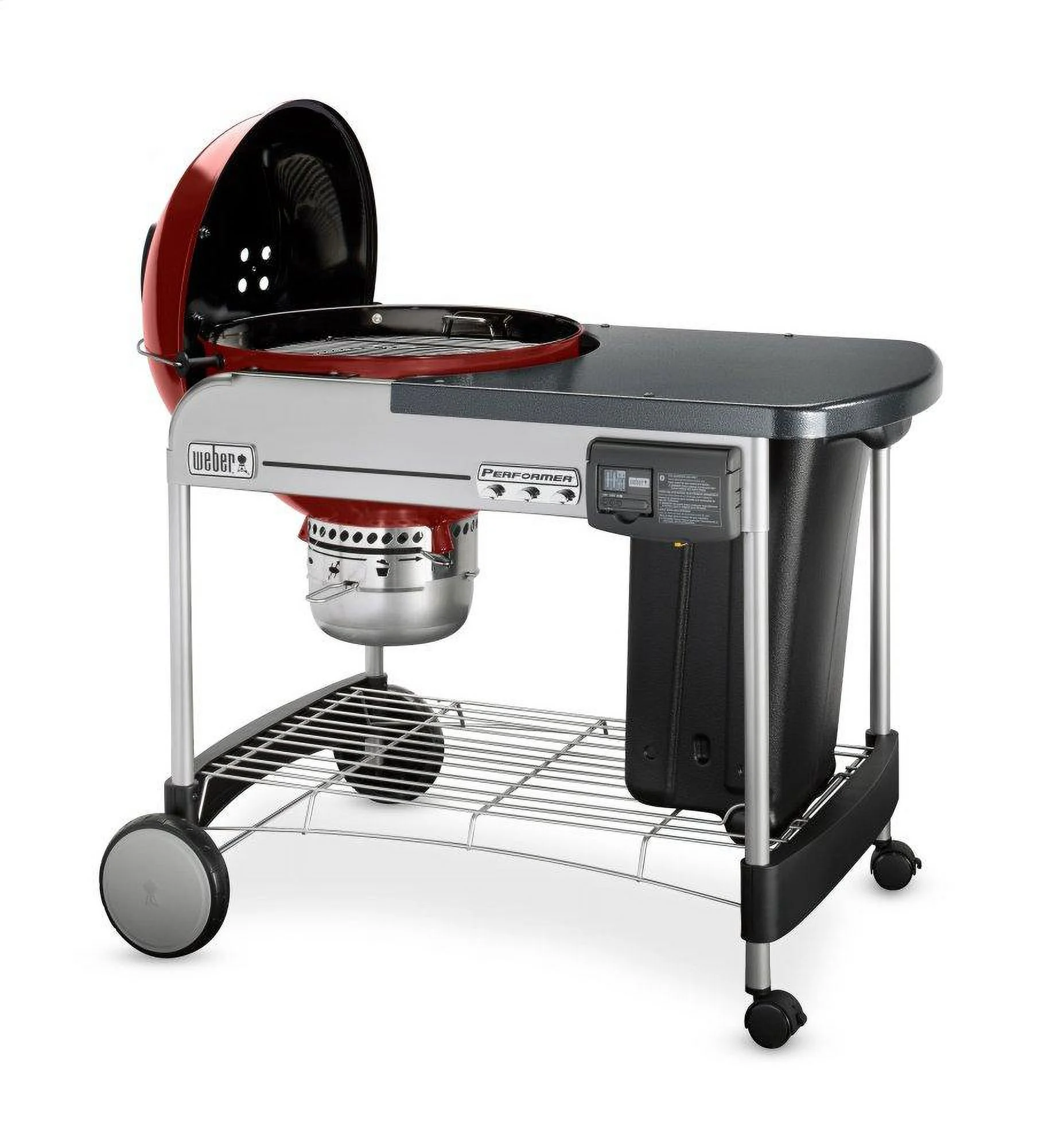 Weber 15503001 Performer Deluxe Charcoal Grill, Crimson, 22 In. - Quantity 1