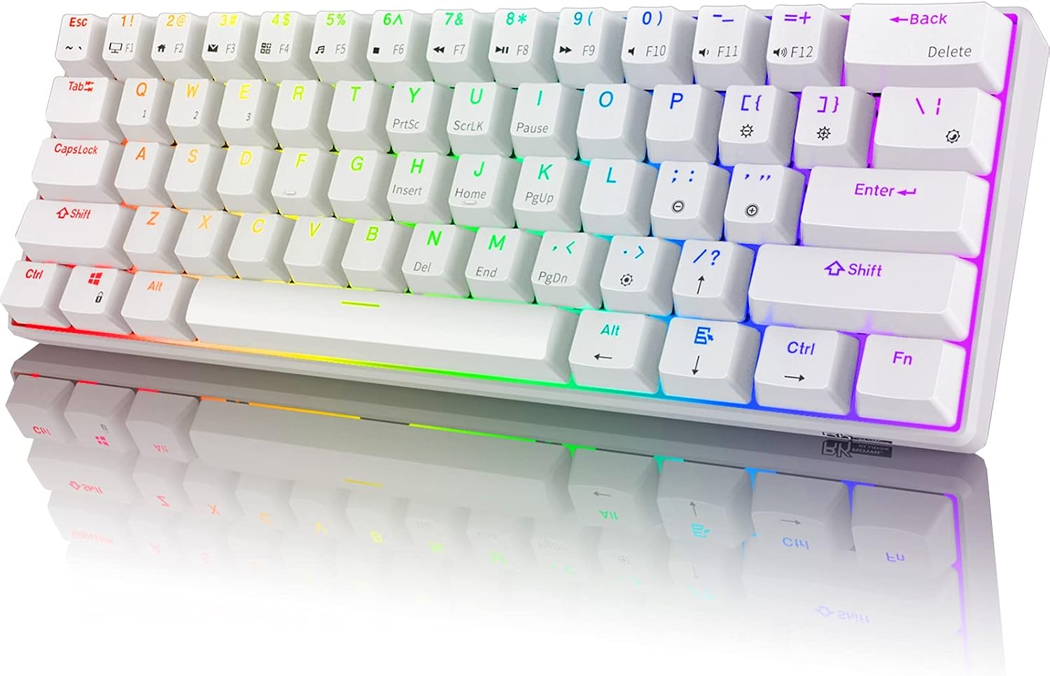 RK ROYAL KLUDGE RK61 2.4Ghz Wireless/Bluetooth/Wired 60% Mechanical Keyboard, 61 Keys RGB Hot Swappable Blue Switch Gaming Keyboard with Software for Win/Mac