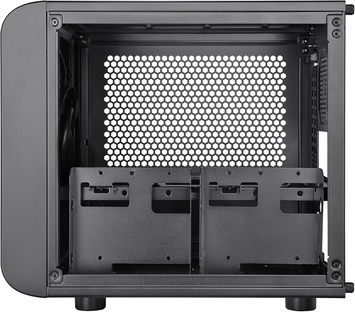 Thermaltake Core V1 SPCC Mini ITX Cube Gaming Computer Case Chassis, Interchangeable Side Panels, Black Edition, CA-1B8-00S1WN-00