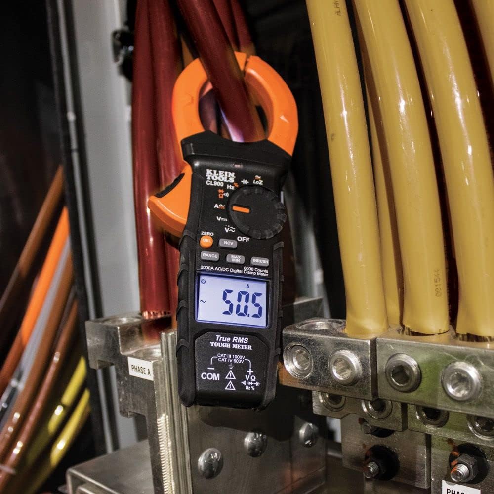 Klein Tools CL900 Digital Clamp Meter, Auto Ranging TRMS, AC/DC Voltage/Current, 2000A, LoZ , Continuity, Frequency, NCVT, Temp, More, 1000V