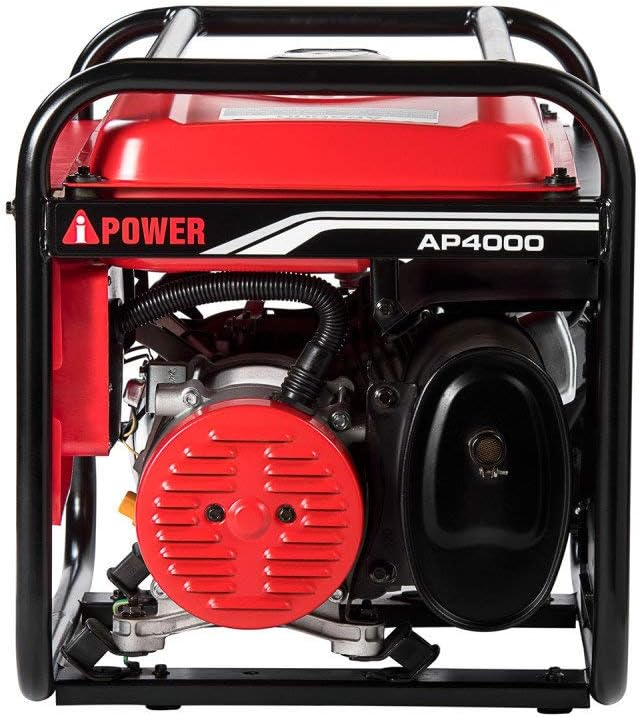 A-iPower AP4000 4,000-Watt Gasoline Powered Manual Start Generator, 4000 Watt, red
