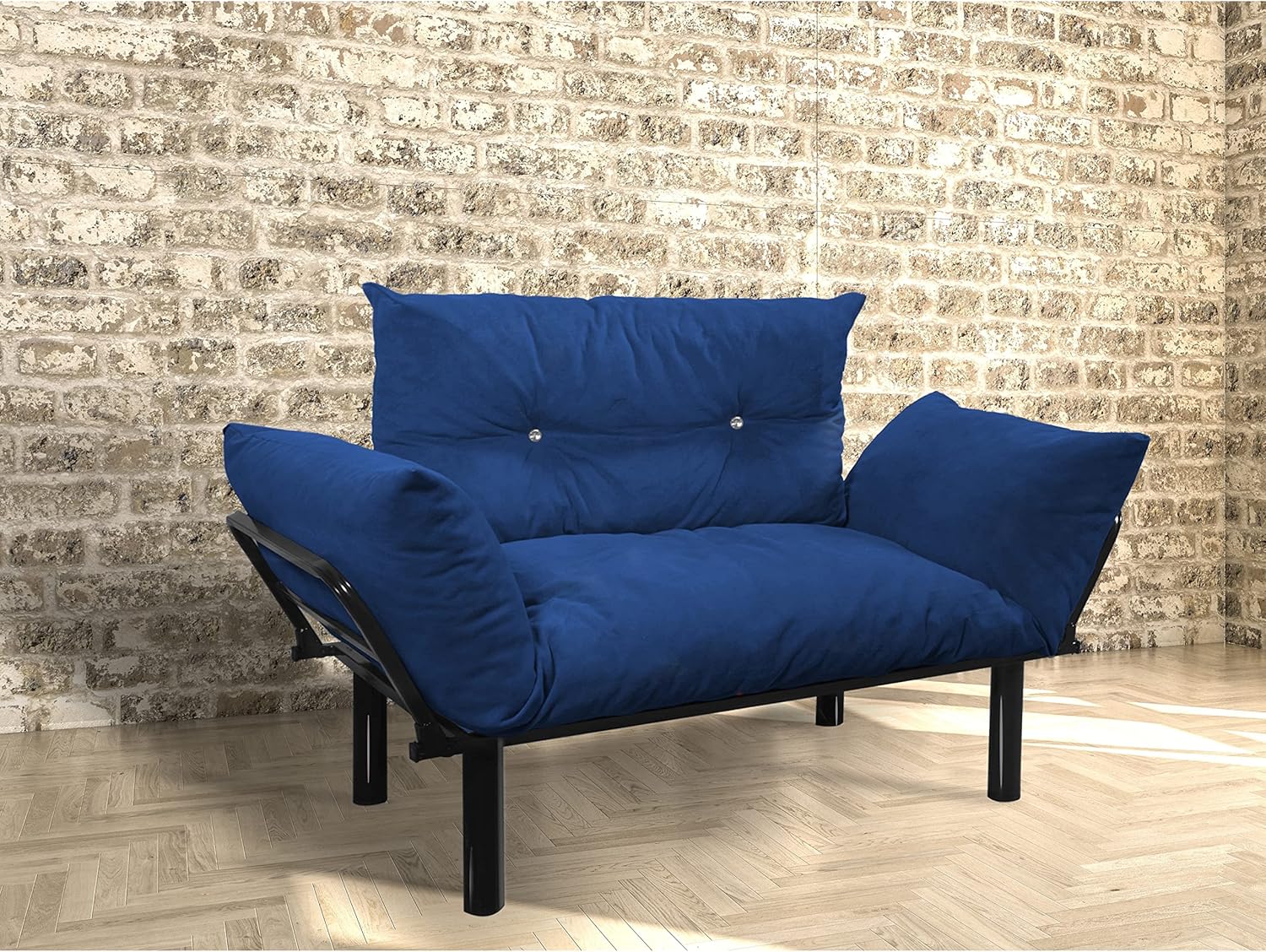 Overstock Foam and Metal Contemporary Loveseat Purple