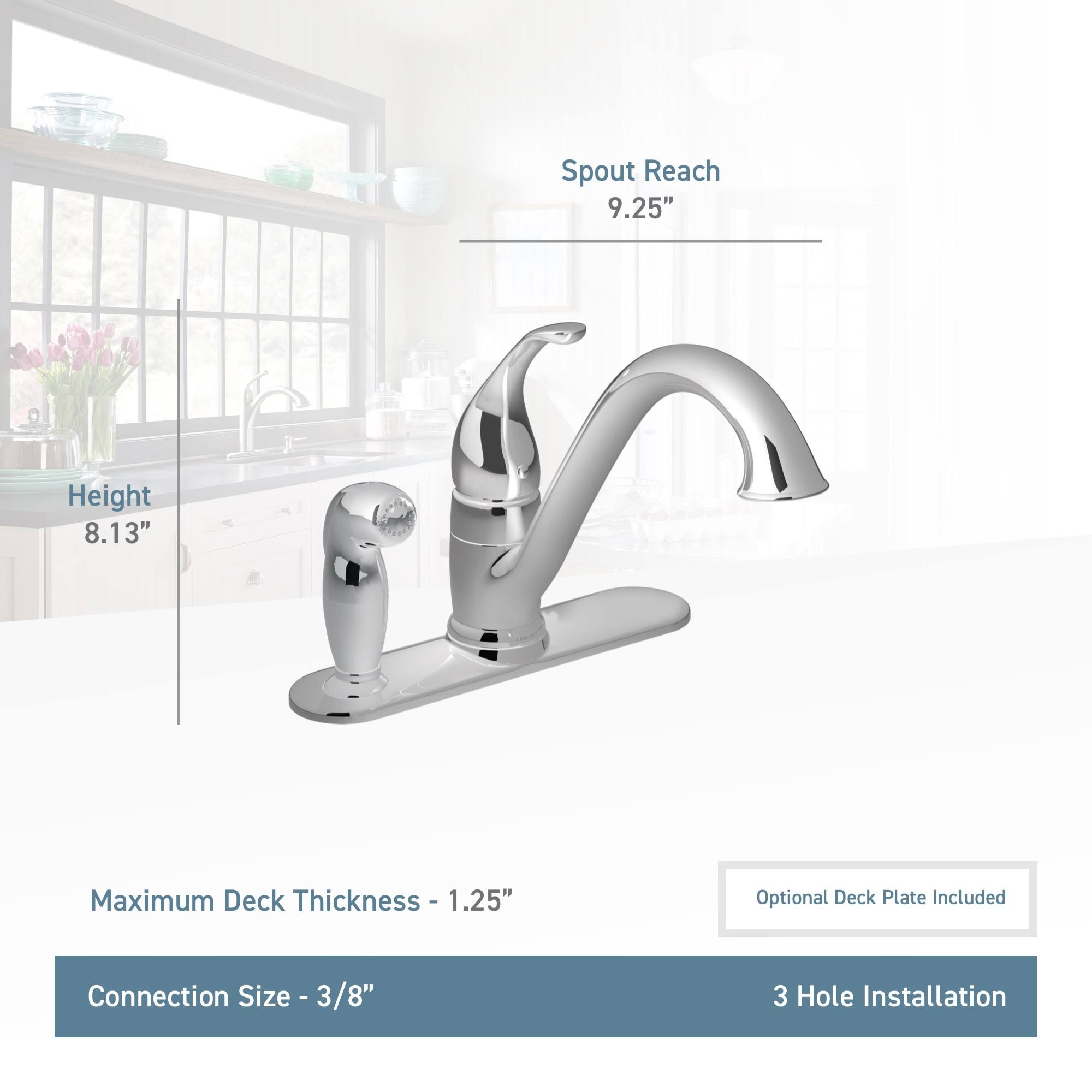 Moen 7835 Camerist Single-Handle Kitchen Faucet with Side Spray Chrome