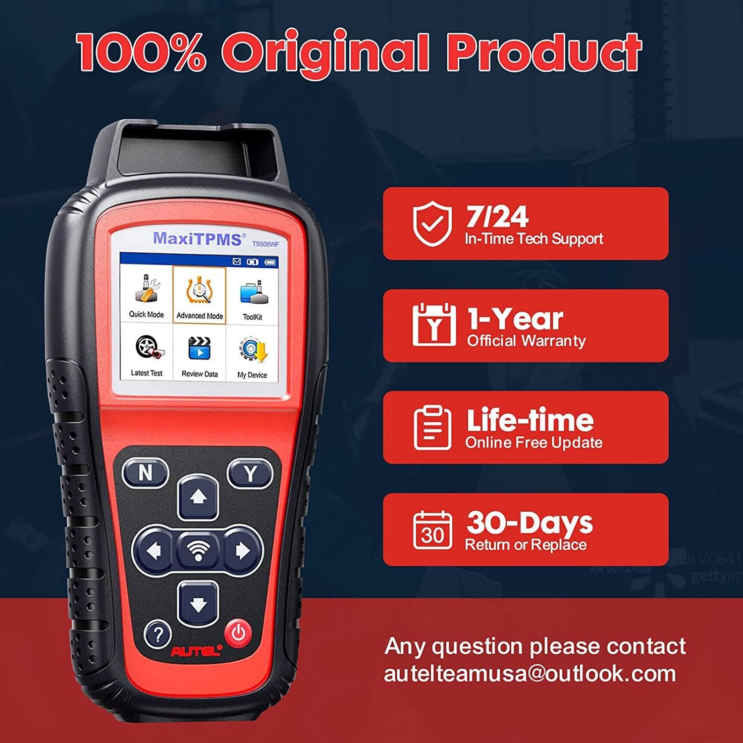 Autel MaxiTPMS TS508WF TPMS Relearn Tool, 2024 Enhanced TS508 Wi-Fi Version, Mx-Sensor TPMS Progamming Tool, One-Click TPMS Diagnose & Reset, Activate All Sensors, Live Data, Read/Clear TPMS DTCs