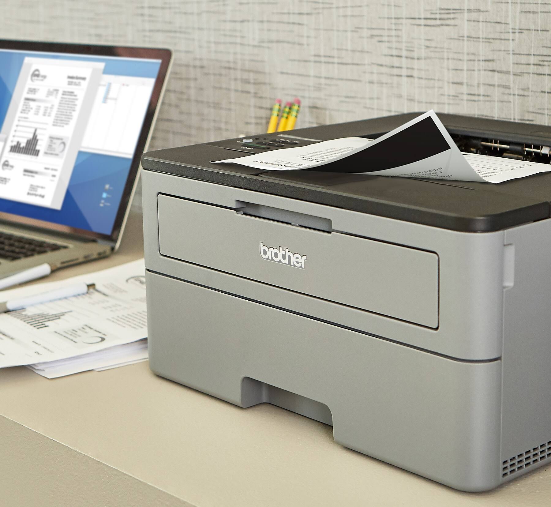 Brother HL-L2350DW Wireless Monochrome Laser Printer, Refurbished