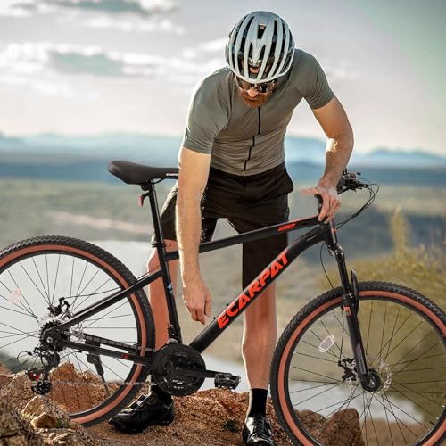 Womens Mountain Bike 24 26 Inch, 15-Inch Steel/Aluminum Alloy Frame Mountain Bike, 21-Speed Disc/V-Brake Front Suspension, Mens Womens Trail Commuter City Snow Bicycles