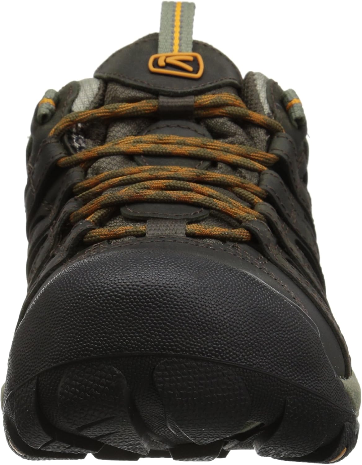 KEEN Men's Voyageur Low Height Breathable Hiking Shoes, Black Olive/Inca Gold, 10.5