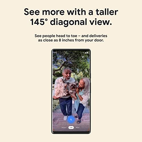 Google Nest Doorbell (Wired, 2nd Gen) - Wired Video Doorbell Camera - Doorbell Security Camera - Snow