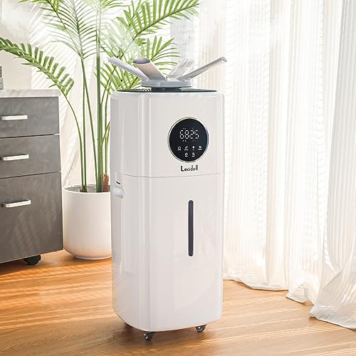 LACIDOLL Humidifiers for Home Large Room Wholehouse Humidifier 3000 sq. ft 5.5 Gal 21L Floor Humidifier 360° Nozzles Cool Mist Ultrasonic Humidifier Output Top Fill Tower Humidifier for Home Office