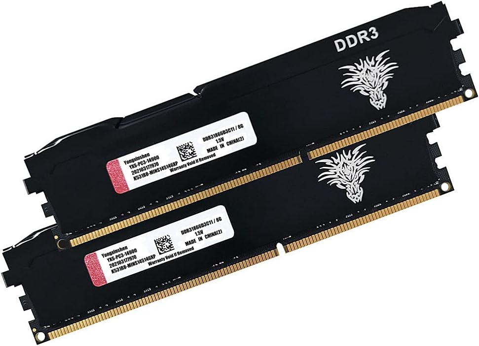 Yongxinsheng DDR3 8GBx2 (16GB Kit) 1600MHz UDIMM RAM PC3-12800U CL11 240 Pins 1.5V Non-ECC Unbuffered Ddr3 Desktop Memory Pack of 2