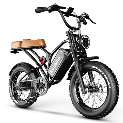 Electric Bike for Adults, 2000W/3000W Peak Single/Double Motor with 48V/52V 25AH/30AH Battery, 20"x4.0" Fat Tires 35MPH/37MPH Ebike, Dual Hydraulic Disc Brake Full Suspension Electric Bicycle