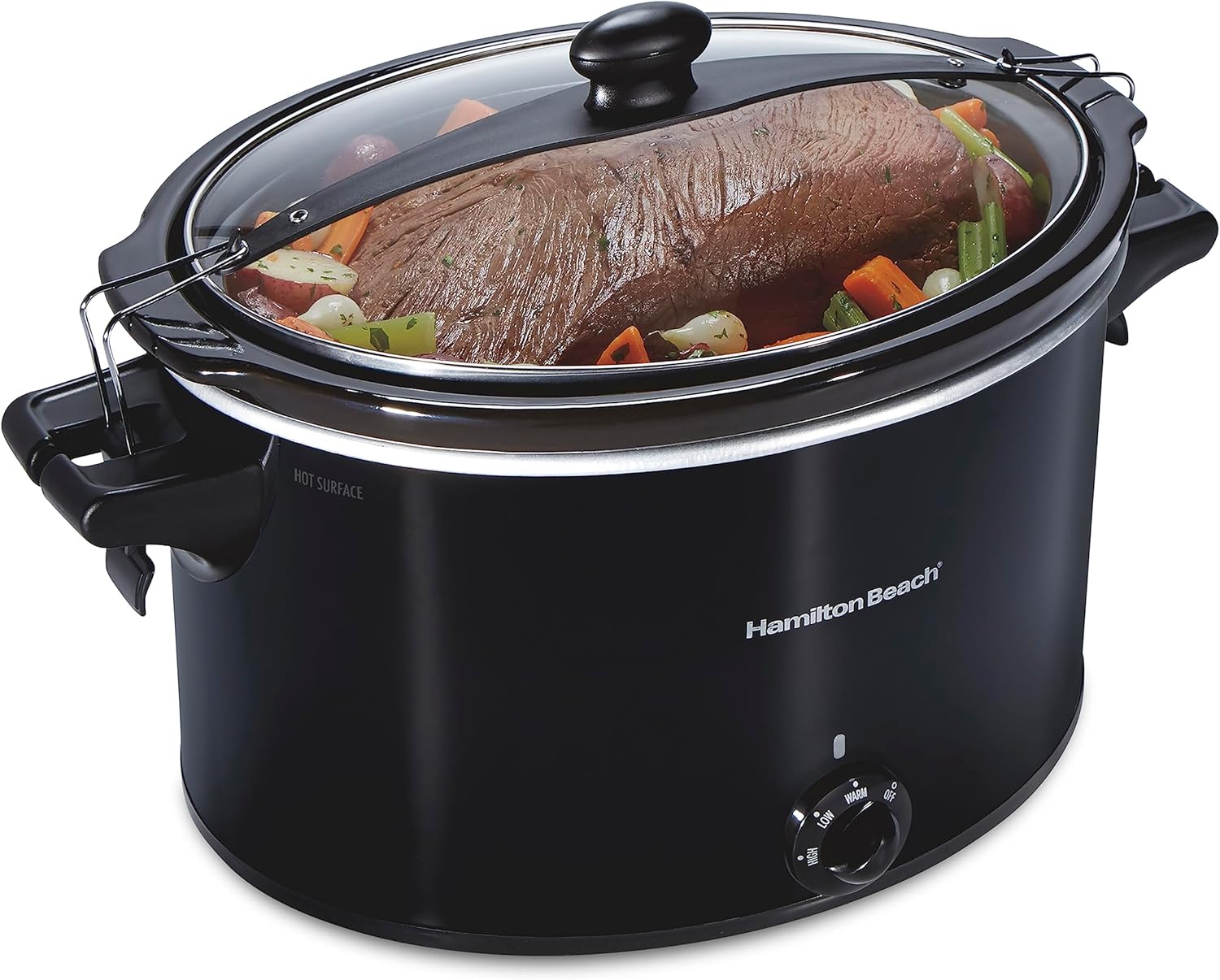 Farberware Countertop Microwave 900 Watts, 0.9 cu ft - Microwave Oven With LED Lighting & Hamilton Beach Slow Cooker, Extra Large 10 Quart, Stay or Go Portable With Lid Lock, Dishwasher Safe