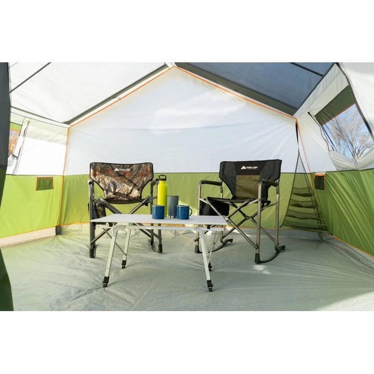 Ozark Trail 8-Person Family Cabin Tent 1 Room with Screen Porch, Green, Dimensions: 12'x11'x7', 45.86 lbs.