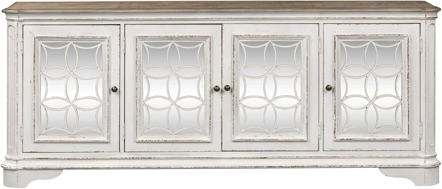 Liberty Furniture INDUSTRIES Magnolia Manor, 84" TV Console, Antique White