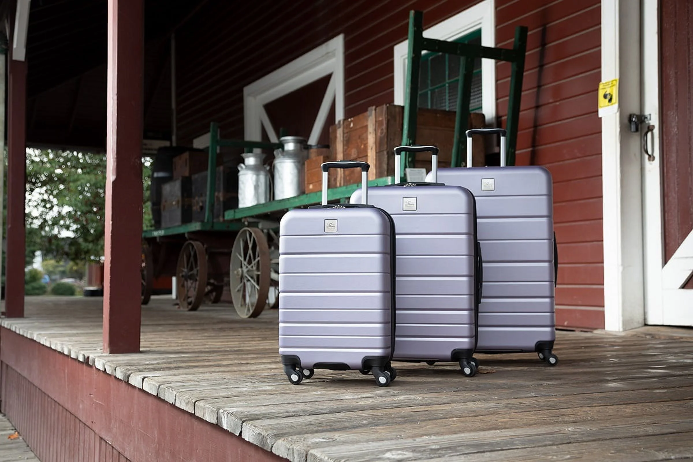 Skyway Luggage 20" Epic 2.0 Hardside 4 Wheel Spinner Luggage, Carry-On, Silver Lilac