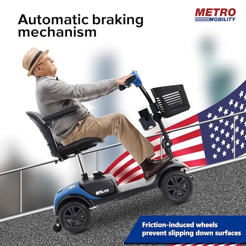 Folding Mobility Scooter for Seniors 4 Wheel Scooter for Adults Electric Scooter Compact for Travel - Electric Powered Wheelchair Device - Compact Heavy Duty Mobile (Purple)