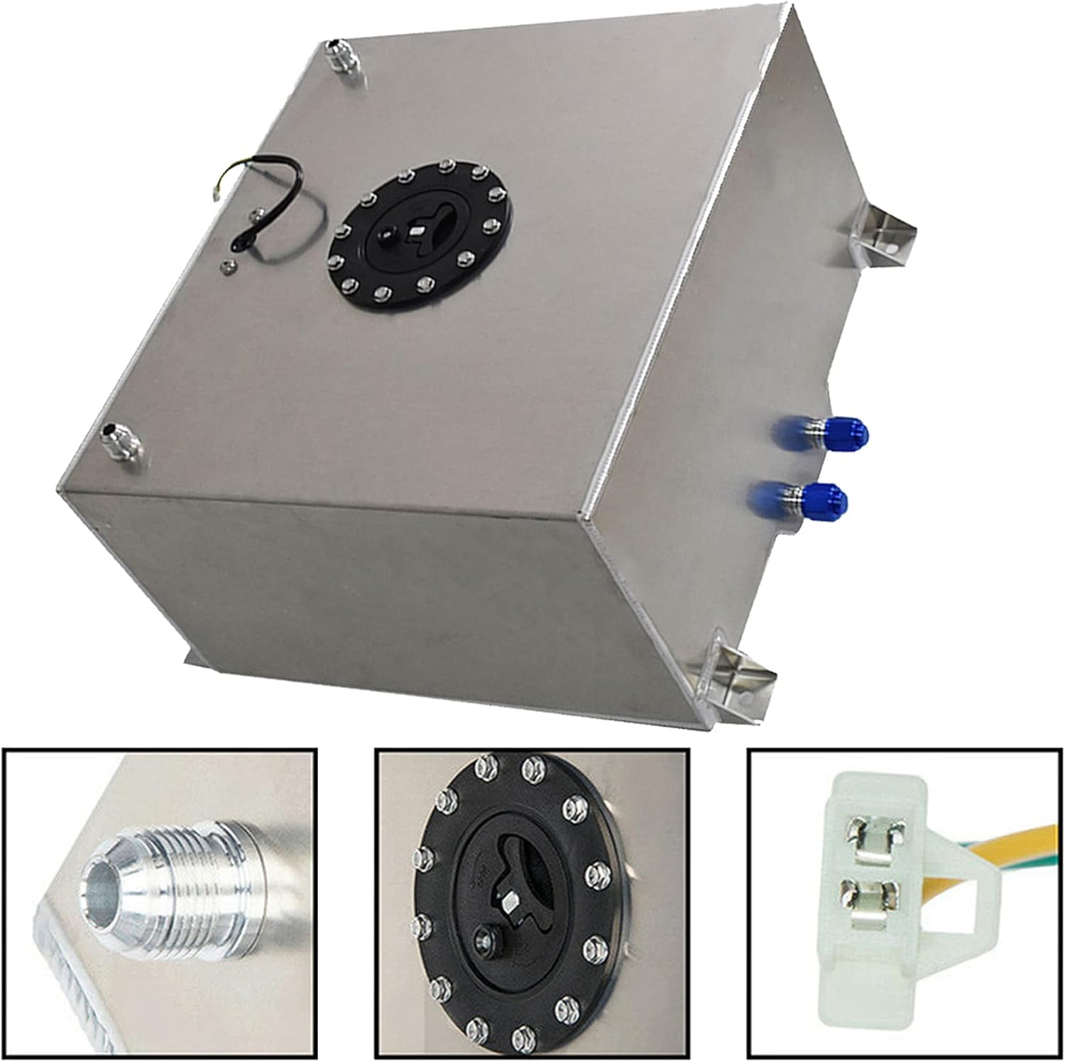 Polished Aluminum 15 Gallon Fuel Cell Tank w/Level Sender for Racing Drift