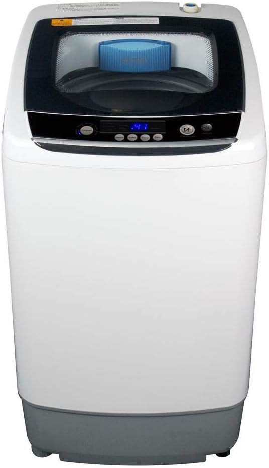 Portable Laundry Washing Machine by BLACK+DECKER, Compact Pulsator Washer for Clothes, .9 Cubic ft. Tub, White, BPWM09W