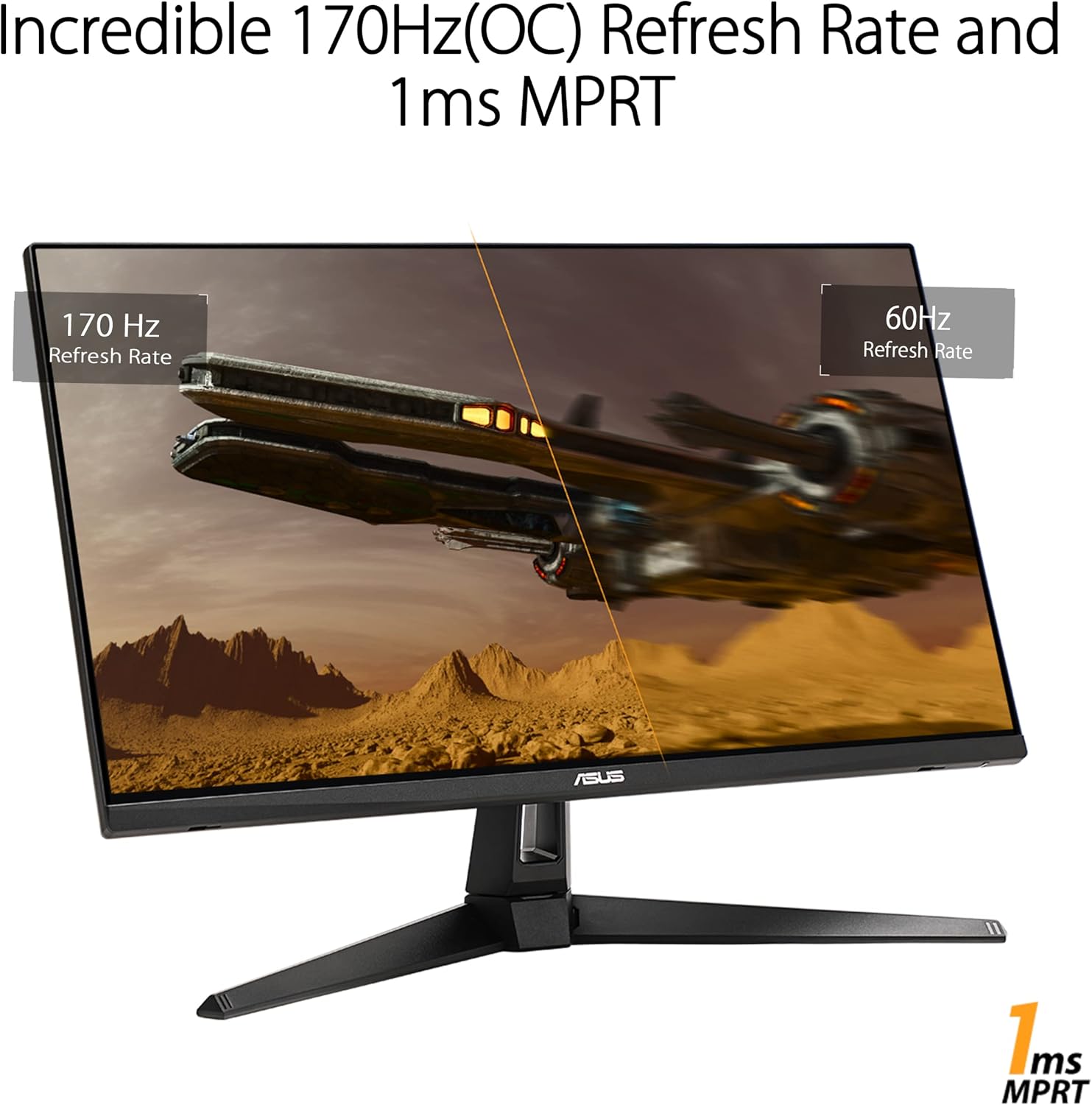 ASUS TUF Gaming 27” 1440P Monitor (VG27AQA1A) - QHD (2560 x 1440), 170Hz (Supports 144Hz), 1ms, Extreme Low Motion Blur, Freesync Premium, Eye Care, HDMI, DisplayPort, Shadow Boost, Speakers, HDR