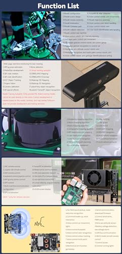 Yahboom ROS Robotic Kit for Jetson Orin Nano 16GB with 6DOF Robot Arm Mecanum Wheel Chassis AI Speech Recognition Automatic Navigation 3D Mapping Project Research for Adults College Students