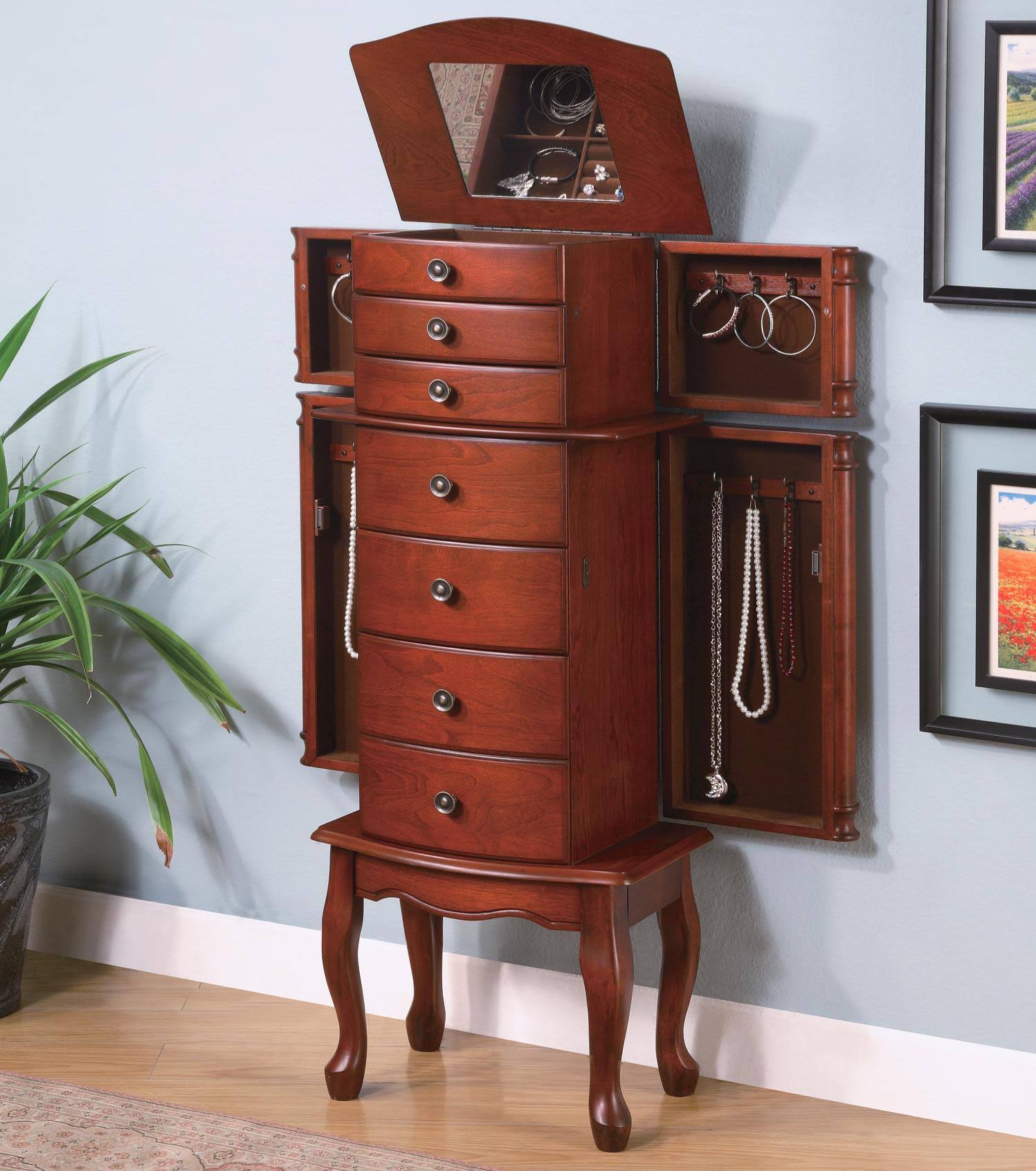 Coaster 900125 Warm Brown Jewelry Armoire