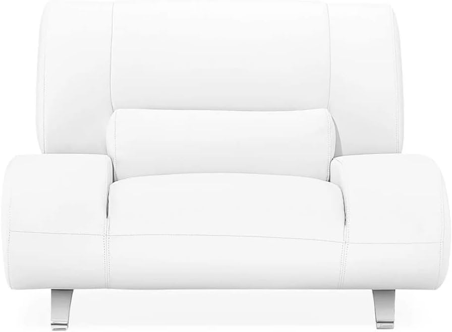 ZURI Modern Aspen White Microfiber Leather Chair