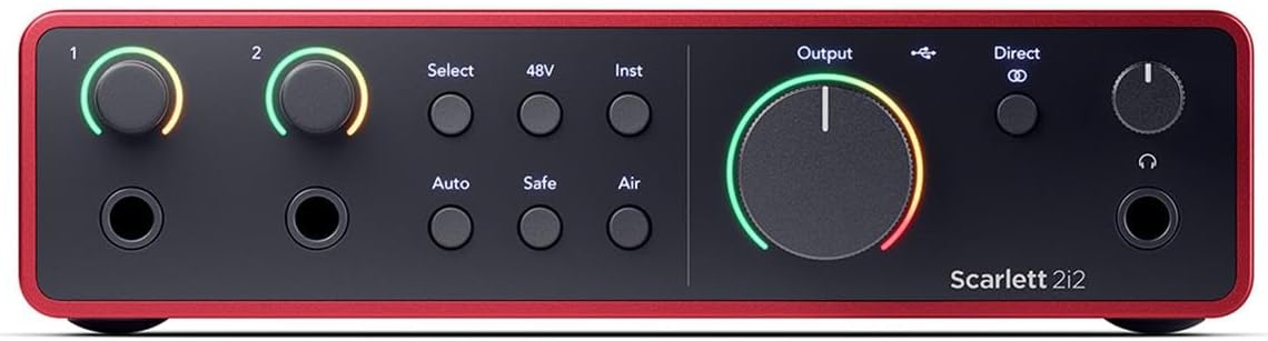 Focusrite Scarlett 2i2 4th Gen 2x2 USB Audio Interface Bundle with 2x H&A 6' XLR Cables, For PC & MAC, Great for Music Recording and Podcast (3 Items)