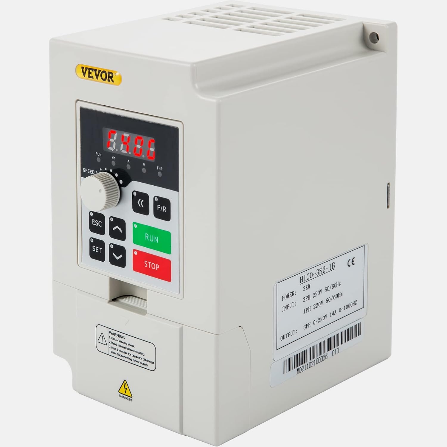 VEVOR VFD 4KW 220V 5.5HP, 1 or 3 Phase Input, 3 Phase Output Variable Frequency Drive, AC 17A 0~1000HZ CNC Motor Inverter Converter for Motor Speed (RS485)