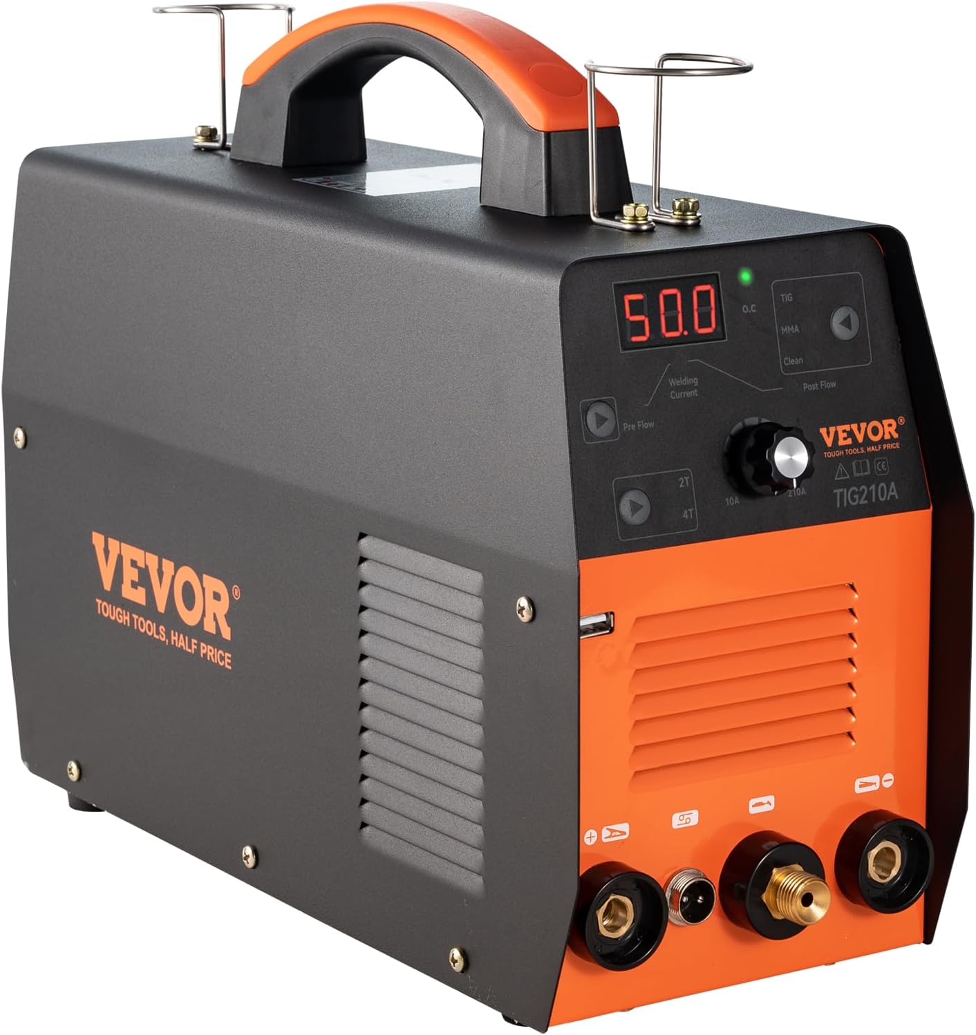 VEVOR 210Amp TIG Welder, Welder TIG 3 in 1, 110/220V Dual Voltage HF TIG/Stick/Clean Welding Machine with USB, IGBT Inverter & Torch, Digital Arc Welder