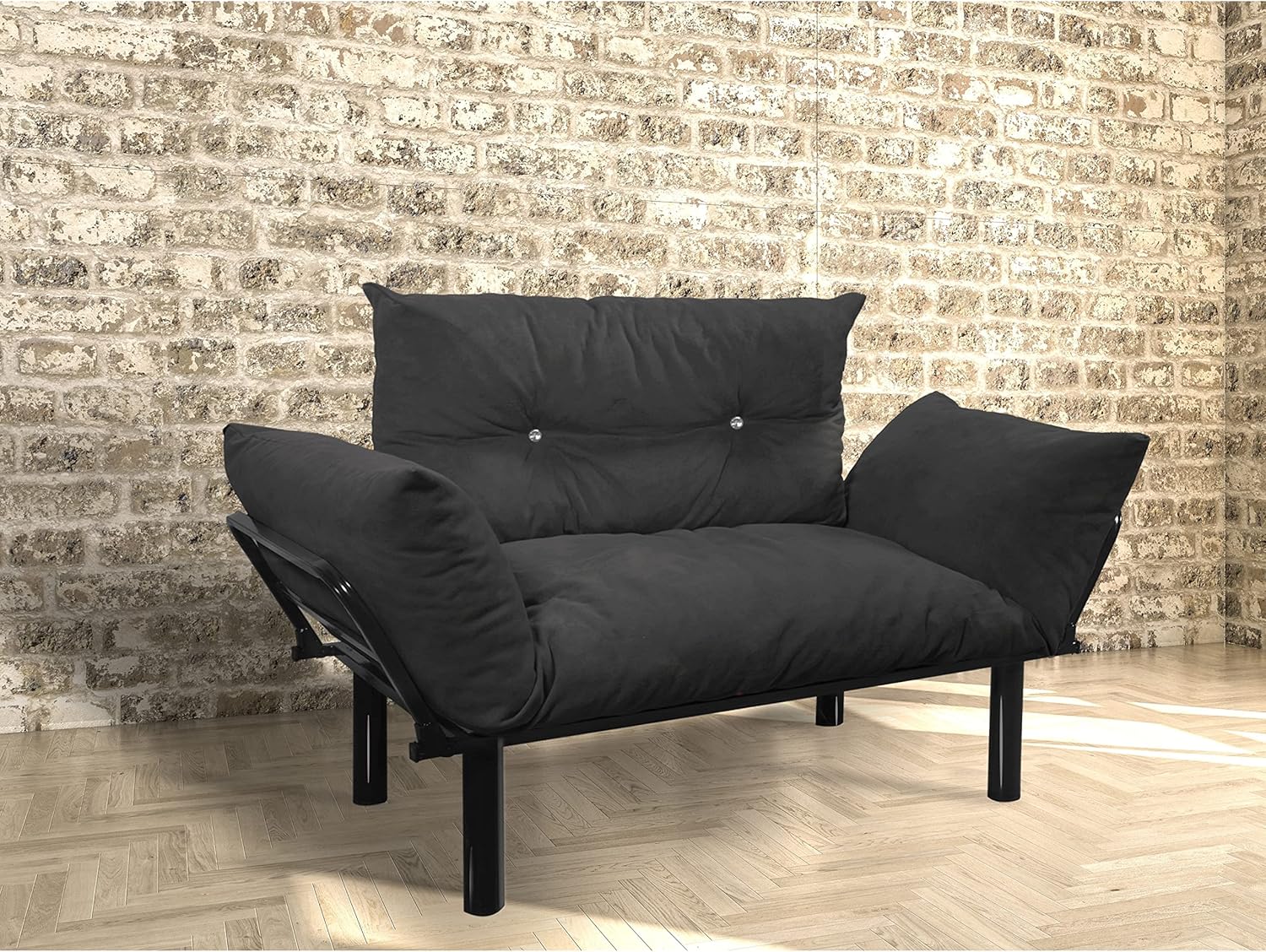 Overstock Foam and Metal Contemporary Loveseat Purple