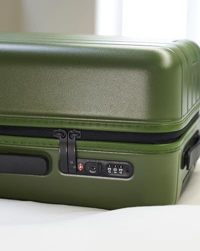 Carry on Luggage 22 X 14 X 9 Airline Approved, 20 Inch Luggage with Front Compartment, Double Spinner Wheels, Hardsided PC, TSA Lock (Shadow, Seine)