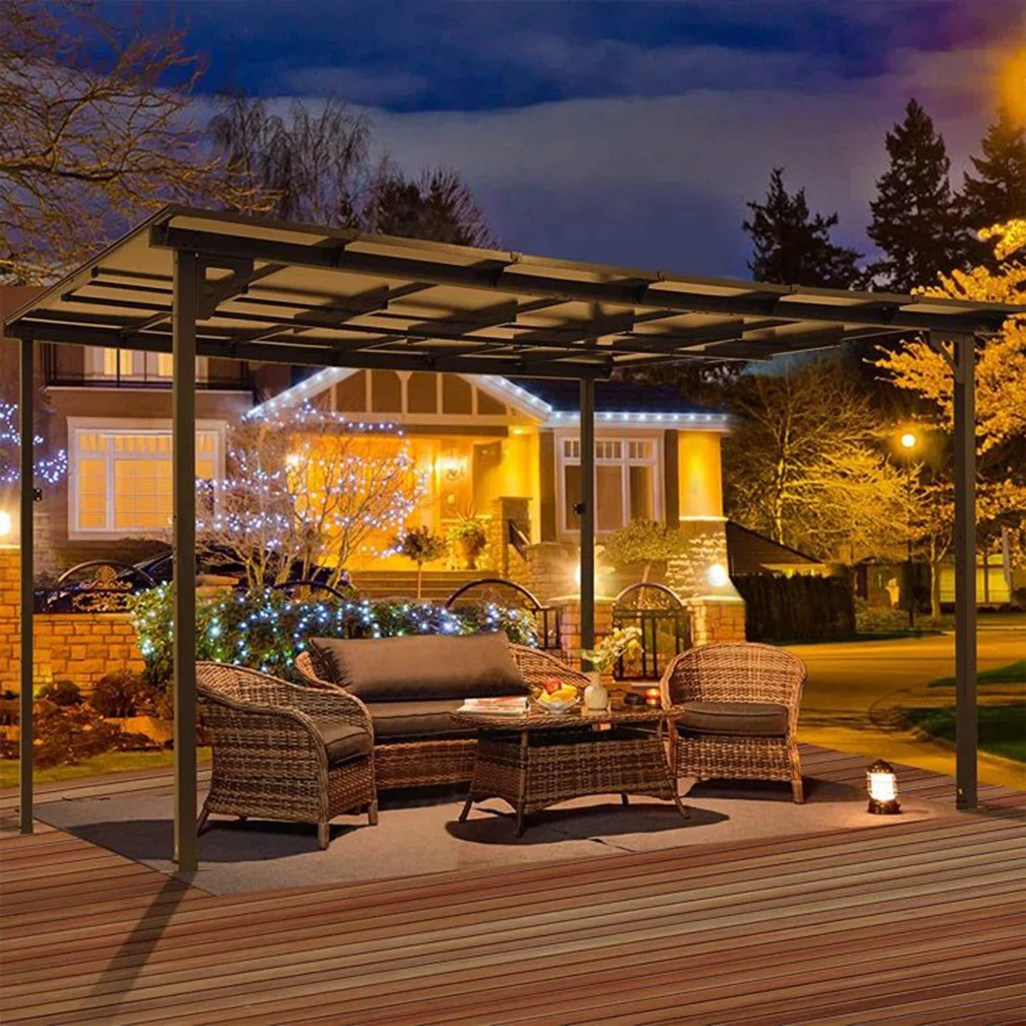 AECOJOY Aluminum Pergola with Canopy 10 Ft. W x 10 Ft. D