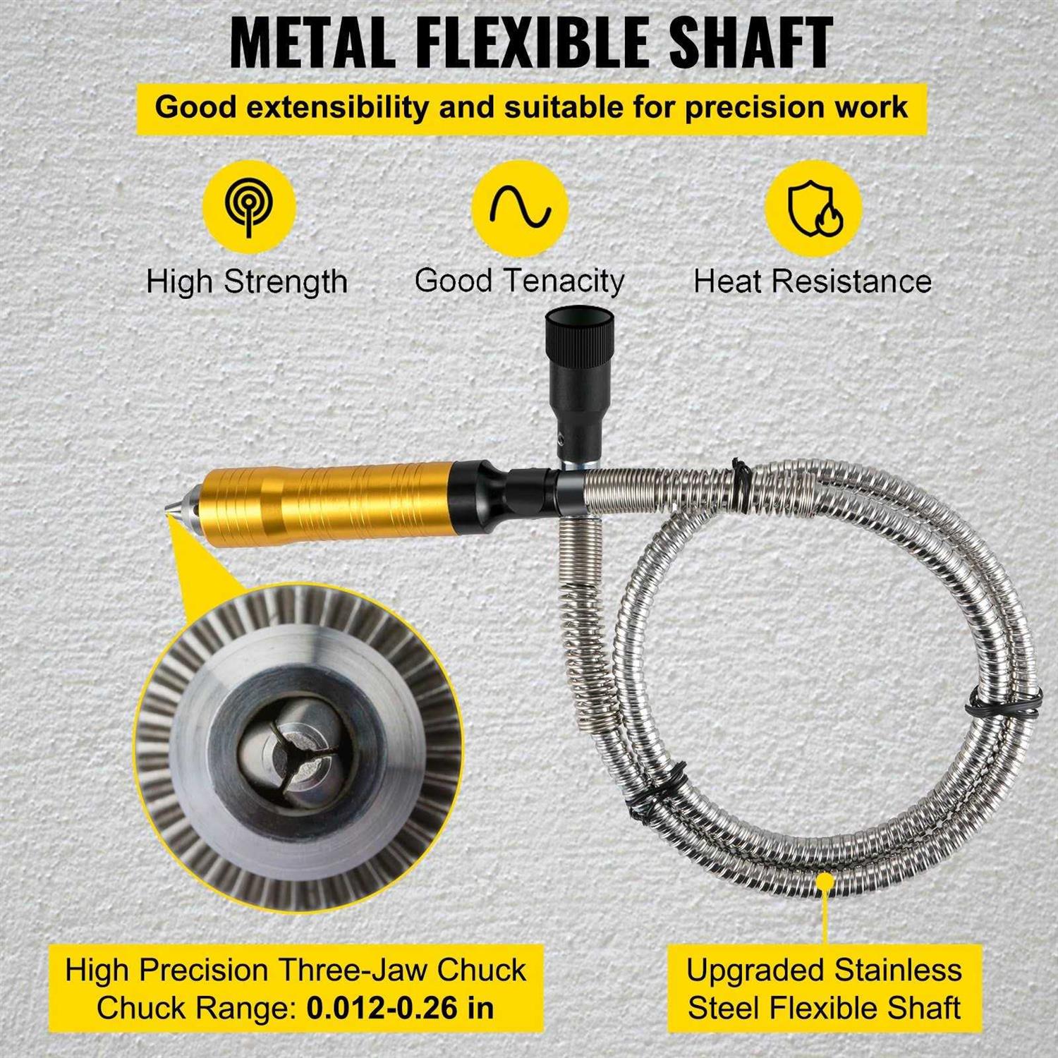 VEVOR Flex Shaft Grinder 780W Rotary Tool 500-23000RPM Rotary Carver with 1/4 3-Jaw Chuck &amp; Stepless Speed Foot Pedal Hanging - Shop Hardware Tools Online Store
