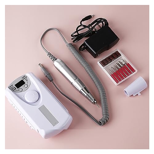 Nail Drill, 30000RPM Rechargeable Electric Nail Drill Machine with HD LCD Display Nail Master for Manicure Nail Art Tools Manicure Pedicure Tool, Nail Drill Bits Sanding Ba (Bianco