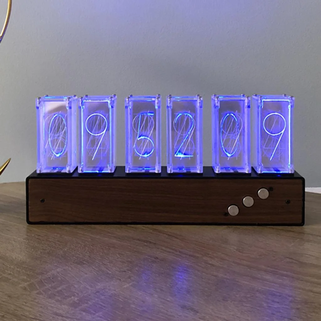 LED Nixie Clock, Digital Tube Clock, Nixie Tube Clock Multiples, USB for Lovers, Boyfriend, Christmas, Birthday Gift