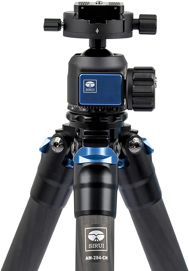 SIRUI AM-223 Carbon Fiber Camera Tripod Mini Travel Compact Tripod with 360° B-00K Ball Head, Arca Swiss Quick Release Plate, Loads up 15KG, Max Height 16.6", Folded Height 12.1"
