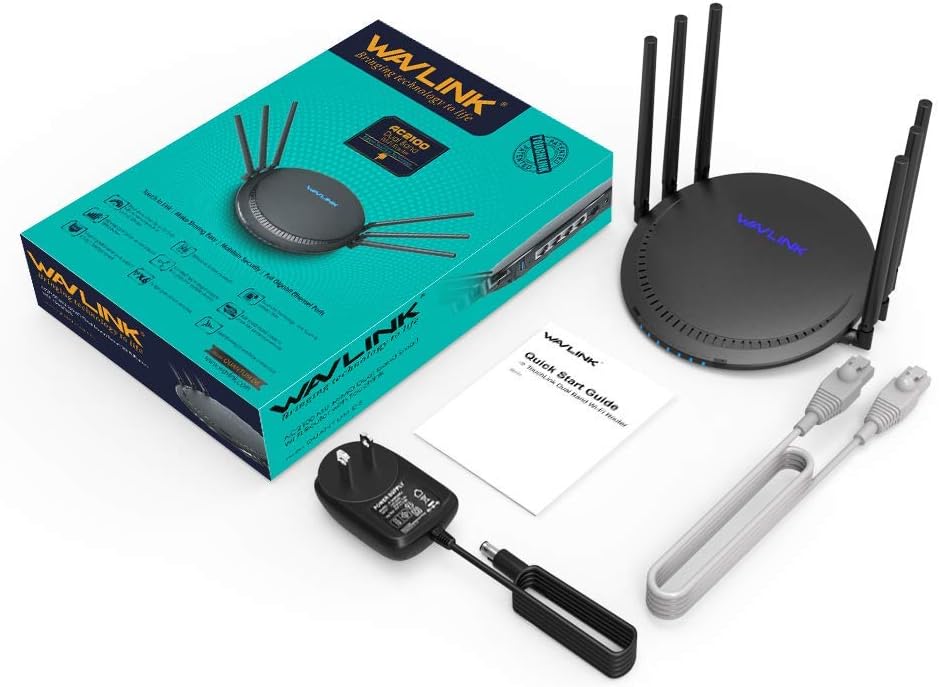 WAVLINK AC2100 WiFi Router, Dual Band Routers for Wireless Internet, Gigabit Wireless Router for Home, Gaming Router with MIMO, USB 3.0 Port, 4 Antennas, Up to 2100 Mbps Pack of 2
