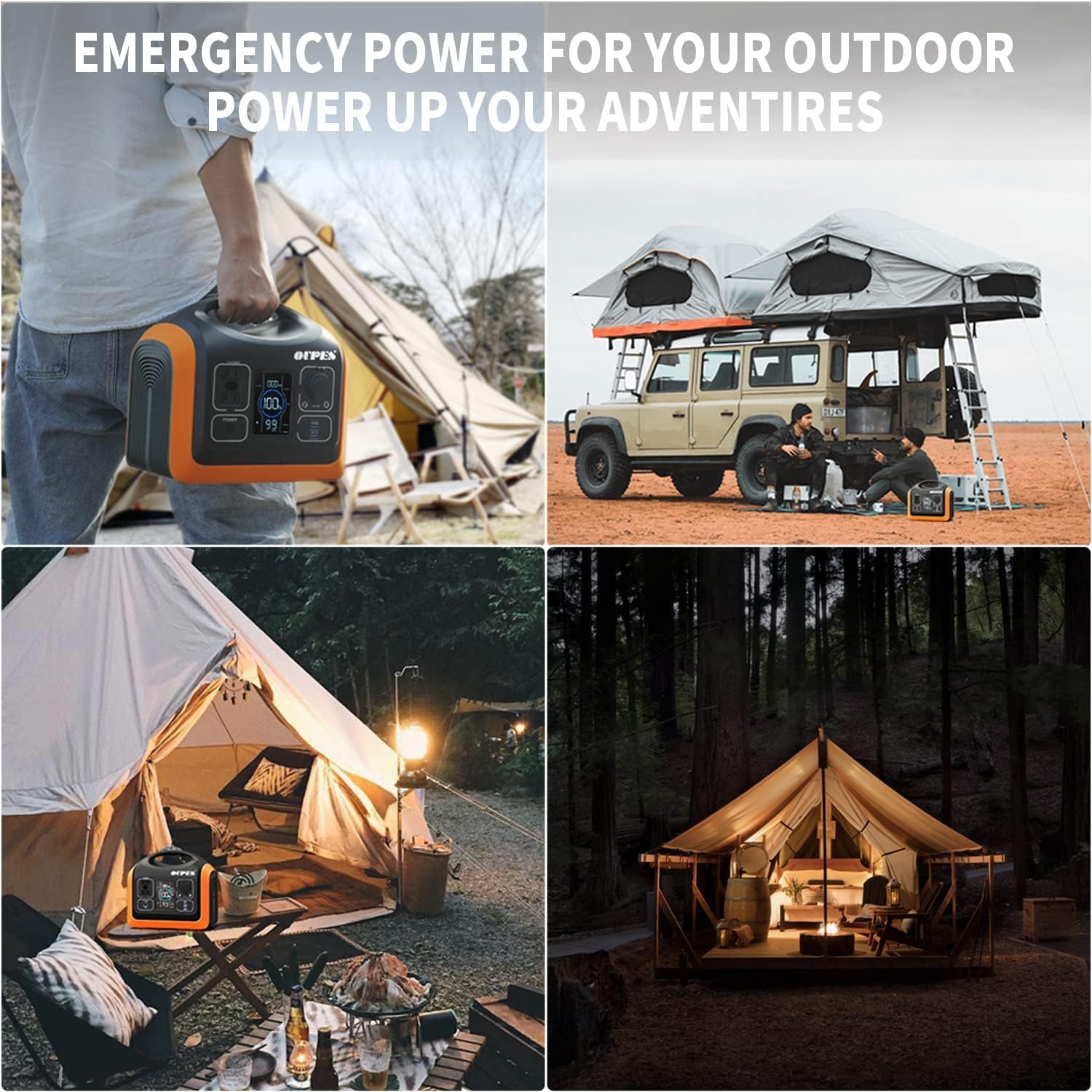 1488Wh/1800W Portable Power Station with 400W Solar Panel Included, LiFePO4 Power Station Battery Pack 3 AC Outlets(4000W Peak), Solar Powered Generator for Outdoor Camping Home Vanlife Off-Grid Emergency