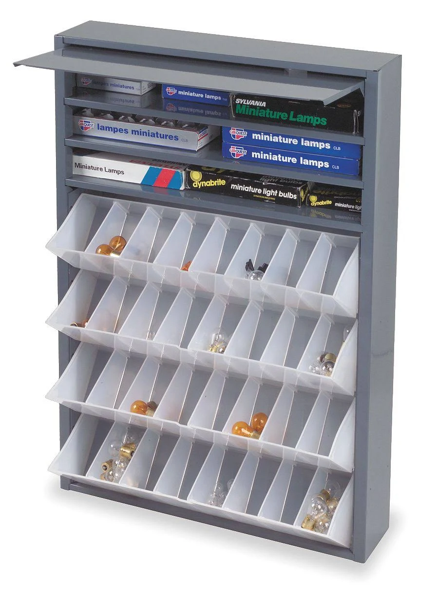 Durham 590-95 Bin Dispensing Cabinet,Tilt Out,Gray