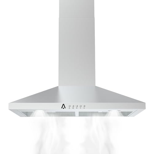 Range Hood 30 Inch, Ducted/Ductless Convertible Kitchen Vent Hood, Stainless Steel Stove Hood