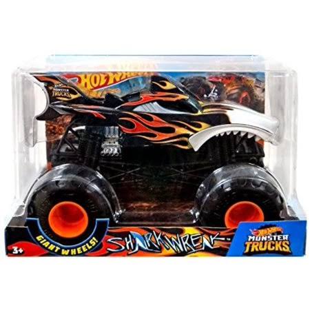 Hot Wheels Monster Trucks Shark Wreak vehicle, Outrageous Assortment of 1: 24 Scale Hot Wheels Monster Trucks with Durable Die-C